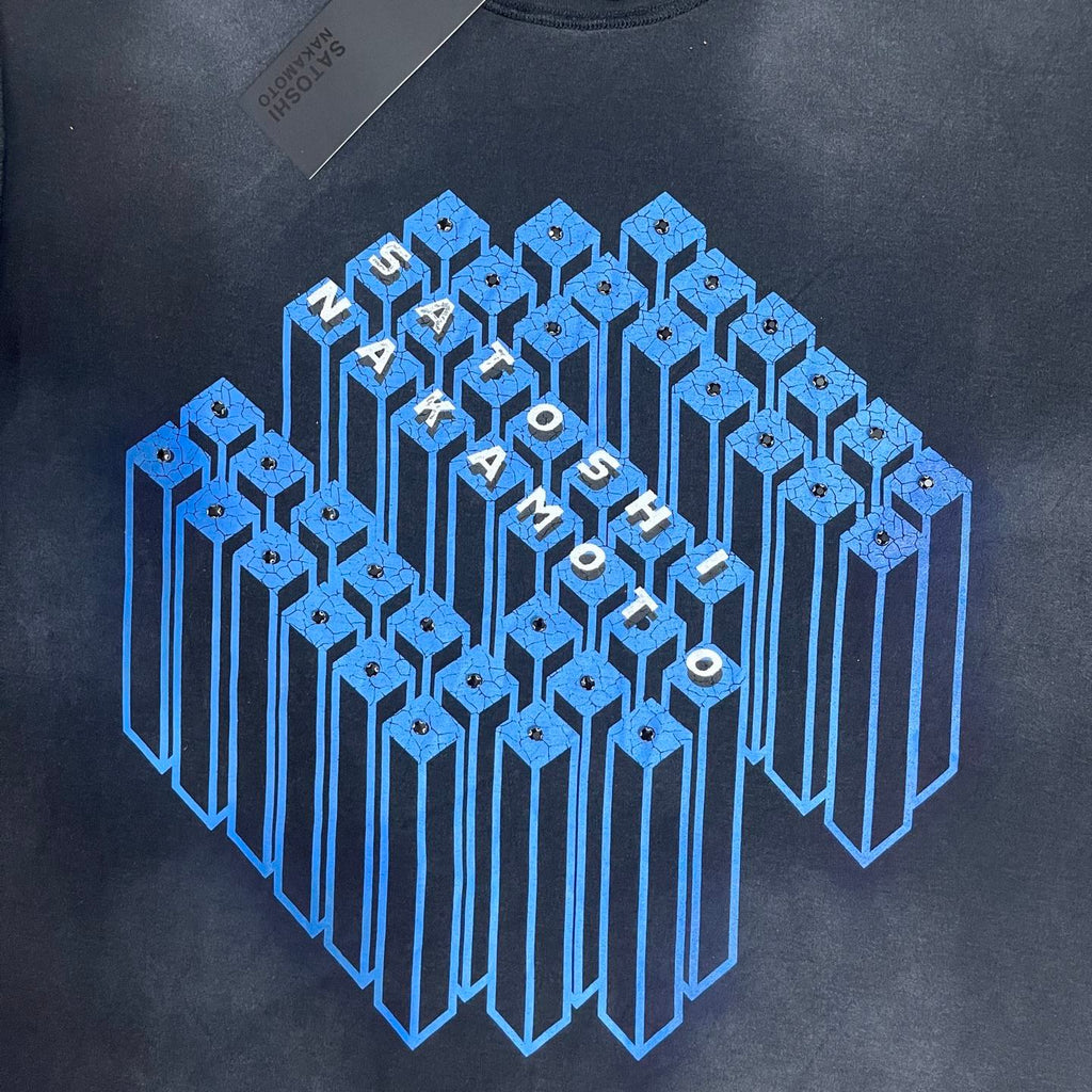 Satoshi Nakamoto 3D Cube Washed Tee