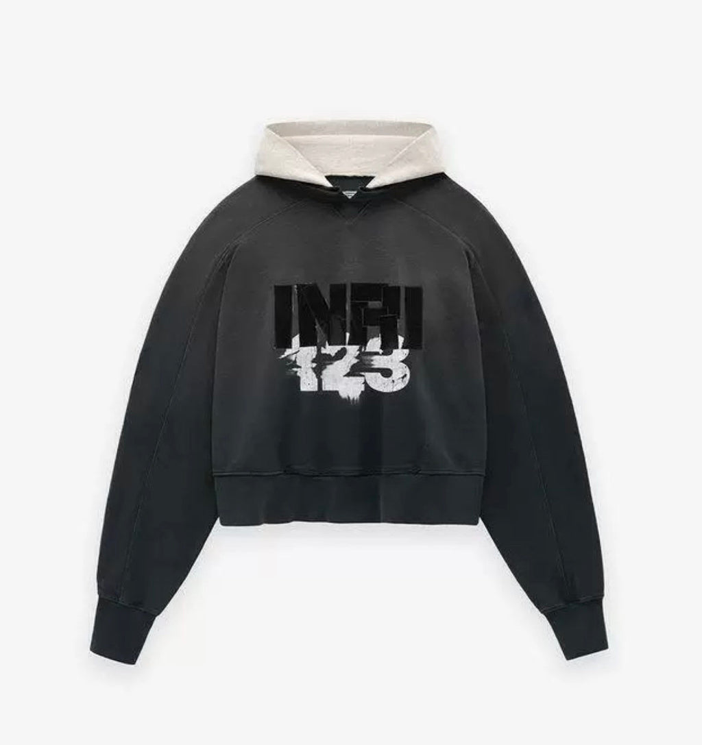 RRR123 Contrast‑Hood Sweatshirt
